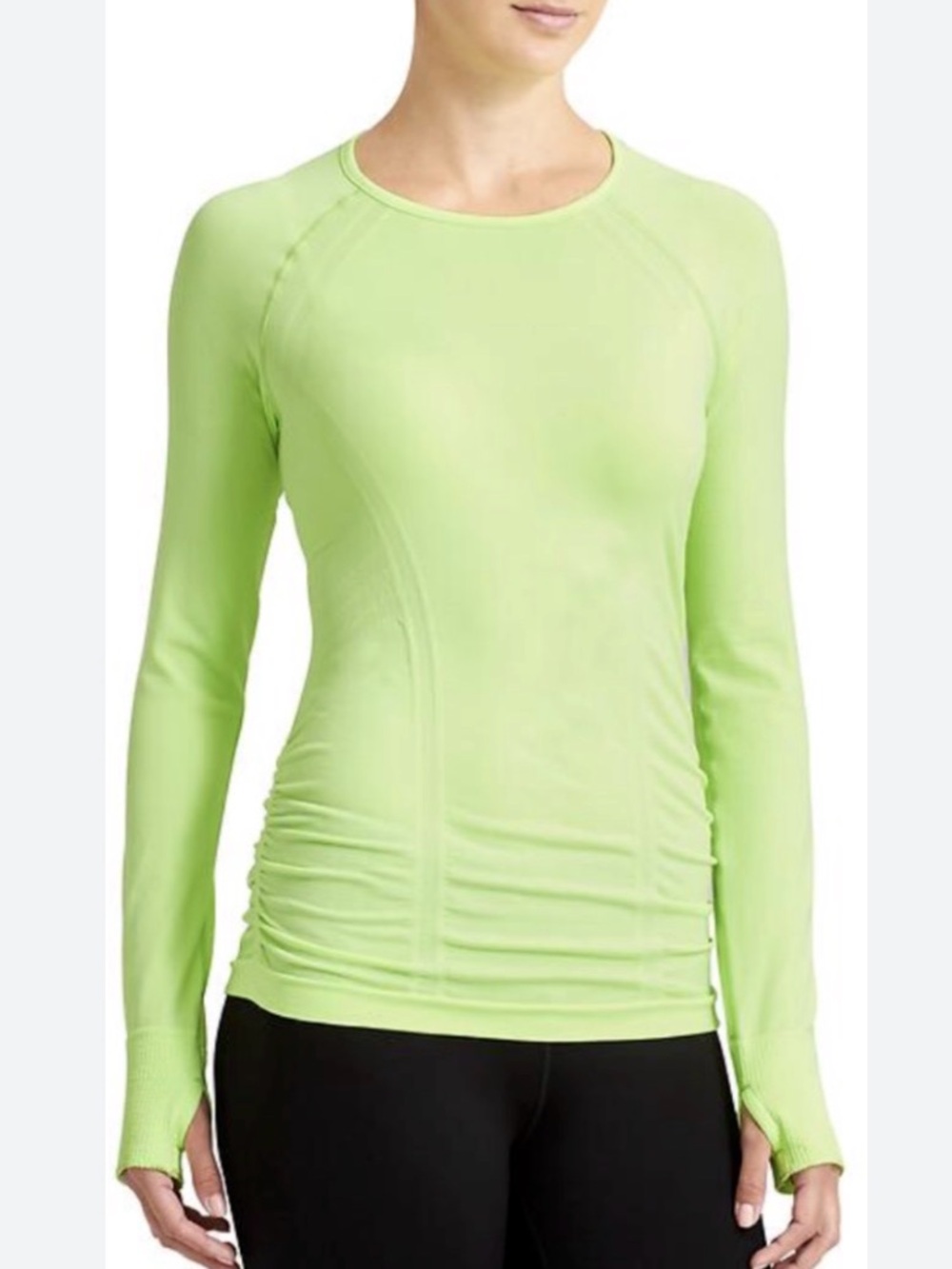 Athleta Light Lime Green Performance Long Sleeve Top